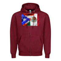 Burgundy mexico and puerto rico Zipper Hoodie - CTS Tumbler Store