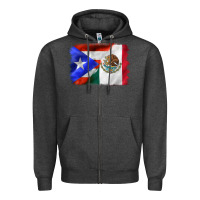 Charcoal Heather mexico and puerto rico Zipper Hoodie - CTS Tumbler Store