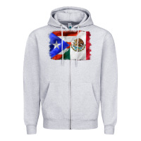 Heather Grey mexico and puerto rico Zipper Hoodie - CTS Tumbler Store