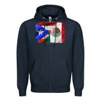 Navy mexico and puerto rico Zipper Hoodie - CTS Tumbler Store