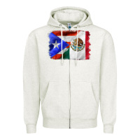 Oatmeal Heather mexico and puerto rico Zipper Hoodie - CTS Tumbler Store