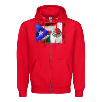 Red mexico and puerto rico Zipper Hoodie - CTS Tumbler Store