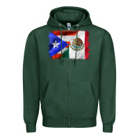 Sports Green mexico and puerto rico Zipper Hoodie - CTS Tumbler Store