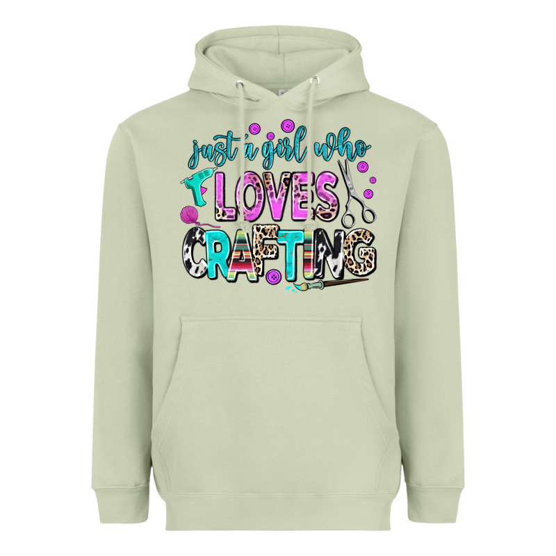 Just A Girl Who Loves Crafting Heavyweight Hoodie by AdoDesignShop | Teevron