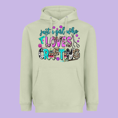 Just A Girl Who Loves Crafting Heavyweight Hoodie Designed By Adodesignshop