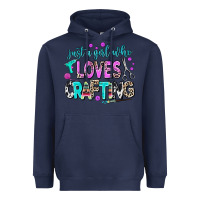 Navy just a girl who loves crafting Heavyweight Hoodie - AdoDesignShop