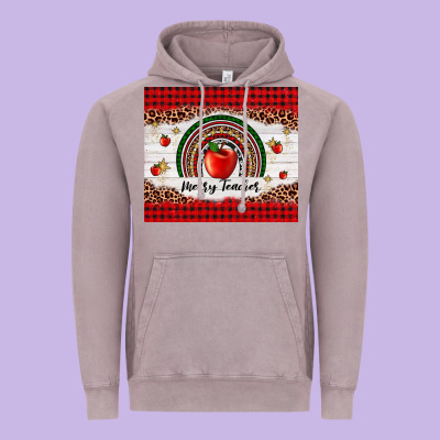 Merry Teacher Vintage Hoodie Designed By Adodesignshop
