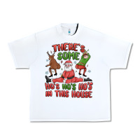 White there's some ho's ho's ho's in this house Urban Heavy Tee - MaliasSmallBusiness