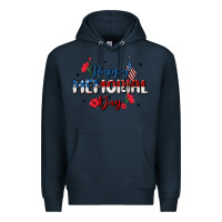 Navy happy memorial day Premium Hoodie - MaliasSmallBusiness