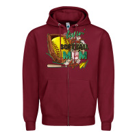 Burgundy livin' that softball mom life Zipper Hoodie - Zillion Design Studio