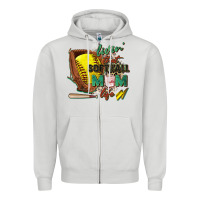 Dove Grey livin' that softball mom life Zipper Hoodie - Zillion Design Studio