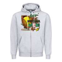 Heather Grey livin' that softball mom life Zipper Hoodie - Zillion Design Studio