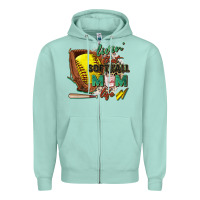 Seafoam livin' that softball mom life Zipper Hoodie - Zillion Design Studio