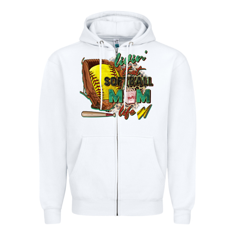 Livin' That Softball Mom Life Zipper Hoodie by Zillion Design Studio | Teevron