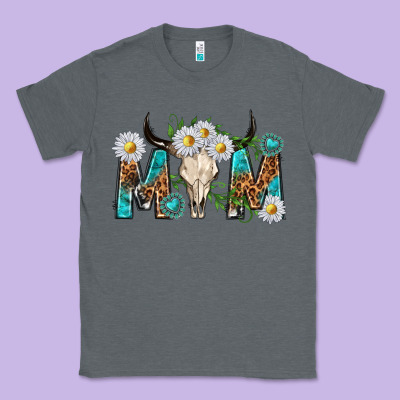 Mom With Bull Skull Classic Tee Designed By Texasbilliewilder