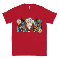 Red mom with bull skull Classic Tee - texasbilliewilder