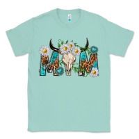 Seafoam mom with bull skull Classic Tee - texasbilliewilder