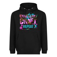 Black eat sleep craft repeat Heavyweight Hoodie - AdoDesignShop