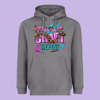 Eat Sleep Craft Repeat Heavyweight Hoodie Designed By Adodesignshop