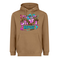 Toasted Coconut eat sleep craft repeat Heavyweight Hoodie - AdoDesignShop