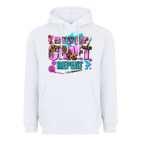 White eat sleep craft repeat Heavyweight Hoodie - AdoDesignShop