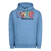 Pigment Pebble Blue love real estate life Urban Hoodie - MaliasSmallBusiness