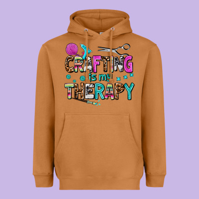 Crafting Is My Therapy Heavyweight Hoodie Designed By Adodesignshop