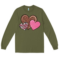 Army Green valentine's day hearts Long Sleeve Tee - RanaPortraitStore