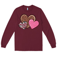 Burgundy valentine's day hearts Long Sleeve Tee - RanaPortraitStore