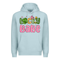 Blue Mist lucky babe st patrick s day Premium Hoodie - MaliasSmallBusiness
