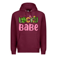 Burgundy lucky babe st patrick s day Premium Hoodie - MaliasSmallBusiness