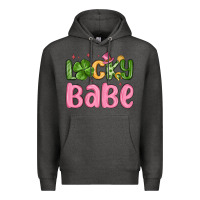 Charcoal Heather lucky babe st patrick s day Premium Hoodie - MaliasSmallBusiness