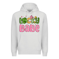 Dove Grey lucky babe st patrick s day Premium Hoodie - MaliasSmallBusiness