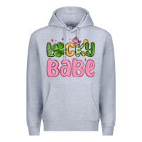 Heather Grey lucky babe st patrick s day Premium Hoodie - MaliasSmallBusiness