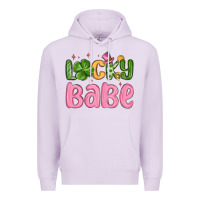 Lilac lucky babe st patrick s day Premium Hoodie - MaliasSmallBusiness