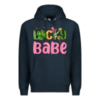 Navy lucky babe st patrick s day Premium Hoodie - MaliasSmallBusiness