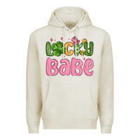 Oatmeal Heather lucky babe st patrick s day Premium Hoodie - MaliasSmallBusiness