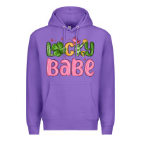 Purple lucky babe st patrick s day Premium Hoodie - MaliasSmallBusiness