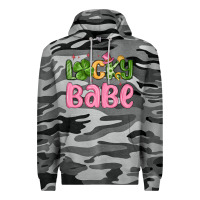 Slate Camo lucky babe st patrick s day Premium Hoodie - MaliasSmallBusiness