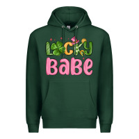 Sports Green lucky babe st patrick s day Premium Hoodie - MaliasSmallBusiness