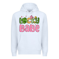 White lucky babe st patrick s day Premium Hoodie - MaliasSmallBusiness