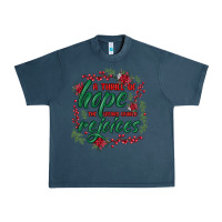 Midnight Navy a thrill of hope the weary world rejoices Urban Heavy Tee - MaliasSmallBusiness