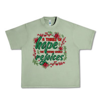 Oil Green a thrill of hope the weary world rejoices Urban Heavy Tee - MaliasSmallBusiness