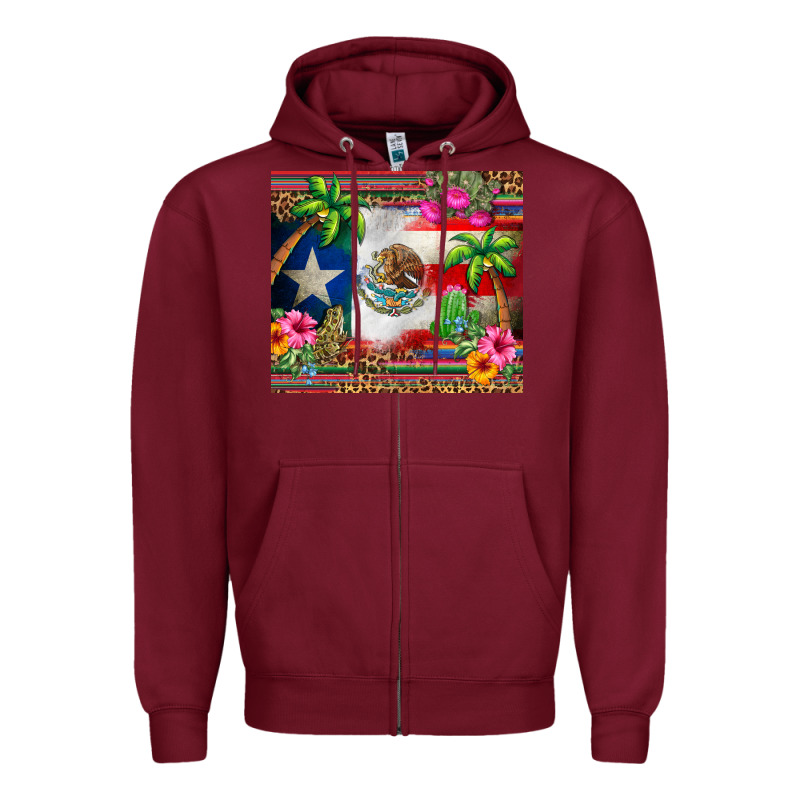 Mexico And Puerto Rico Zipper Hoodie by CTS Tumbler Store | Teevron