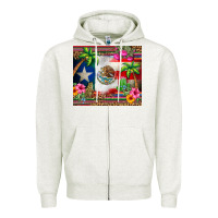 Oatmeal Heather mexico and puerto rico Zipper Hoodie - CTS Tumbler Store