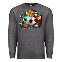 Charcoal Heather joy with soccer element and Christmas Premium Sweatshirt - AdoDesignShop