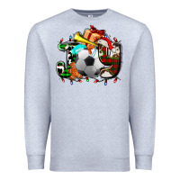 Heather Grey joy with soccer element and Christmas Premium Sweatshirt - AdoDesignShop