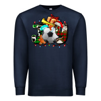 Navy joy with soccer element and Christmas Premium Sweatshirt - AdoDesignShop