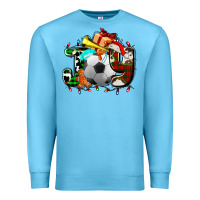 Ocean Blue joy with soccer element and Christmas Premium Sweatshirt - AdoDesignShop