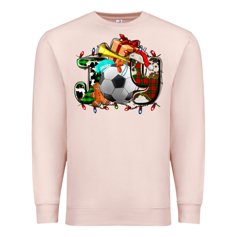 Joy With Soccer Element And Christmas Premium Sweatshirt by AdoDesignShop | Teevron